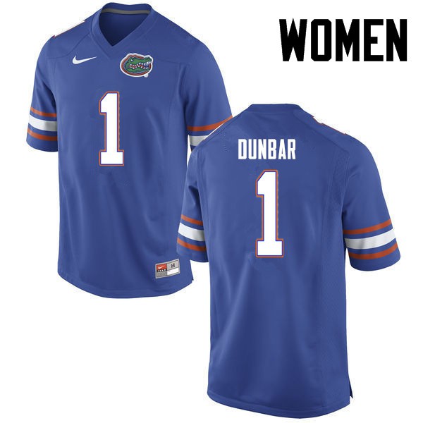 Florida Gators Women #1 Quinton Dunbar College Football Blue